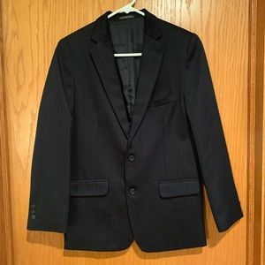 Boys 2 piece navy blue pinstripe suit